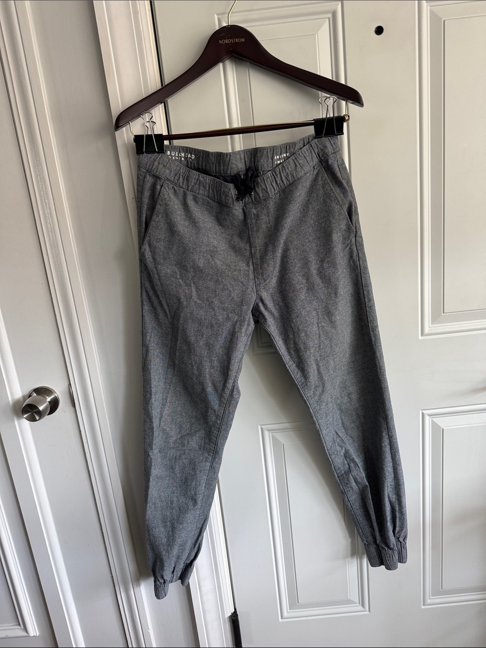 Bullhead Men's Heather Gray/blue light denim weave Jogger